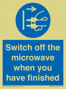 Switch off the microwave when you have finished
